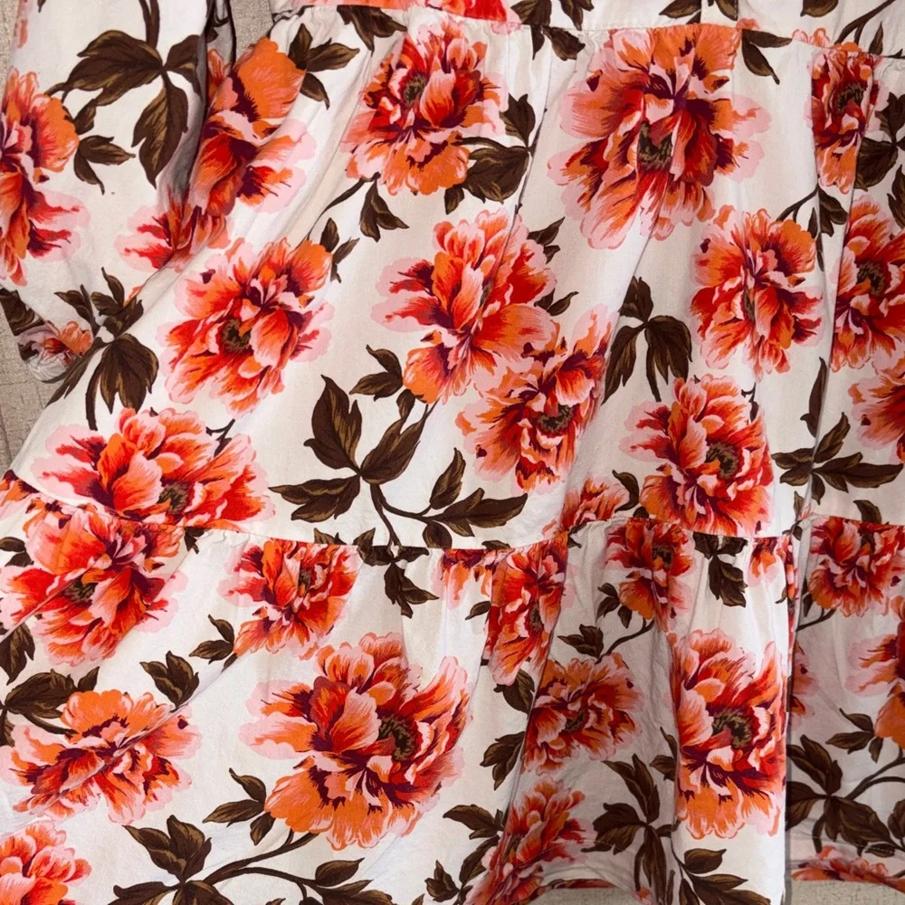 Old Navy Girls Floral Dress Sz L 10/12 Tiered Cottagecore Farmhouse Boho